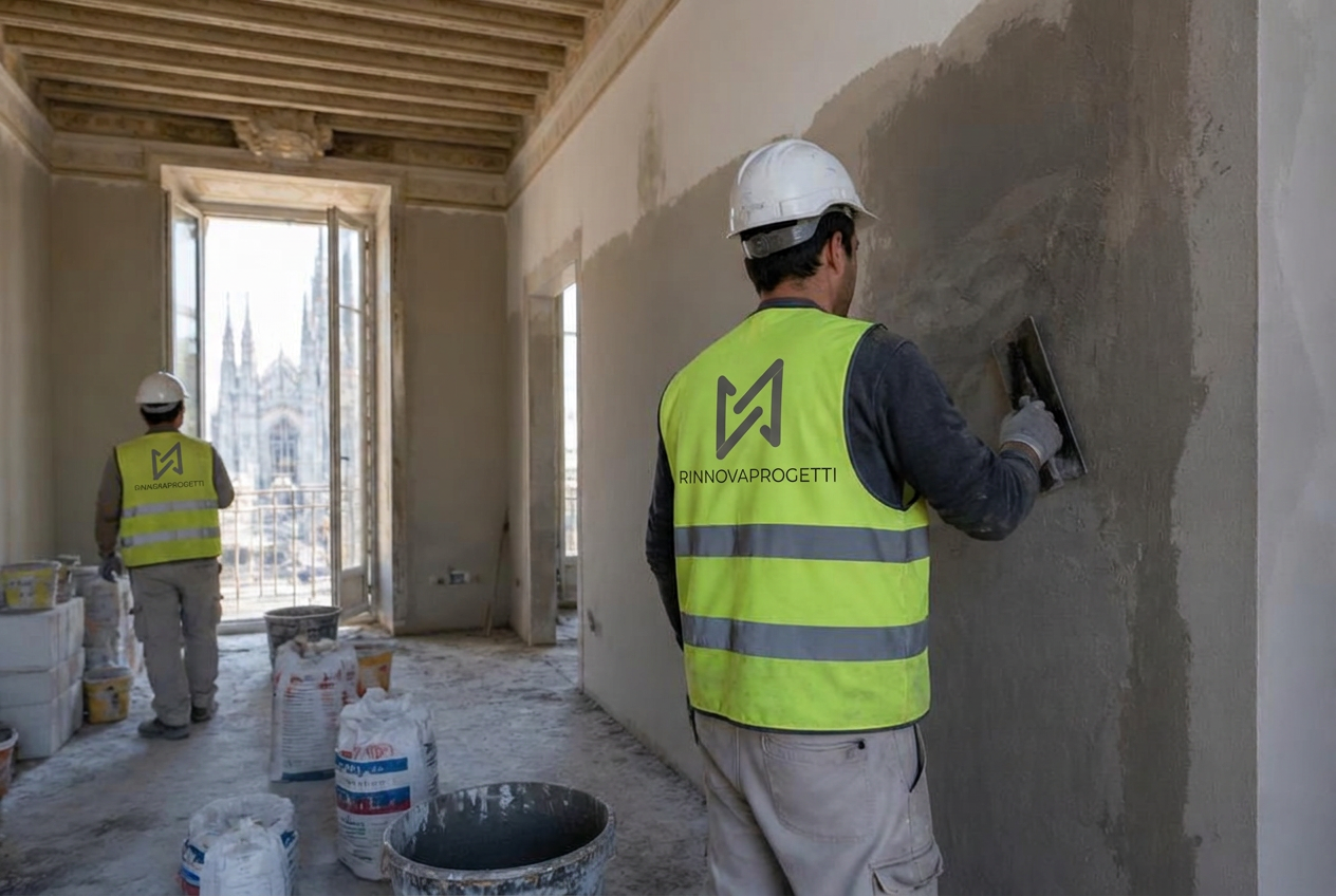 Cantiere di ristrutturazione interna a Milano